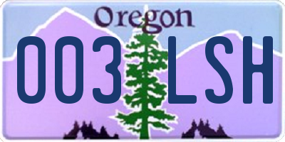 OR license plate 003LSH