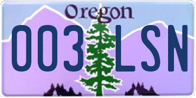 OR license plate 003LSN