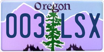 OR license plate 003LSX