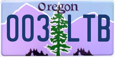 OR license plate 003LTB