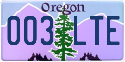 OR license plate 003LTE