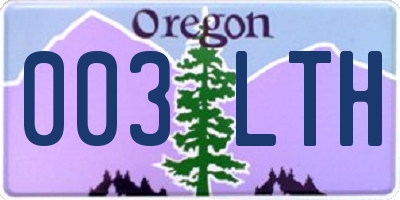 OR license plate 003LTH