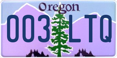 OR license plate 003LTQ