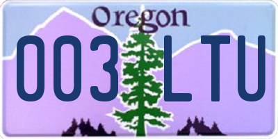 OR license plate 003LTU
