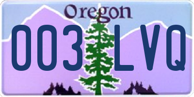 OR license plate 003LVQ