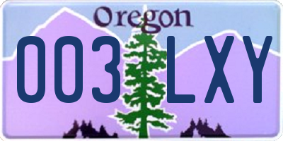OR license plate 003LXY