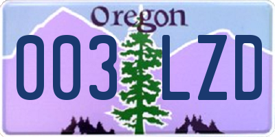 OR license plate 003LZD