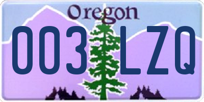 OR license plate 003LZQ