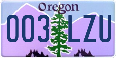 OR license plate 003LZU