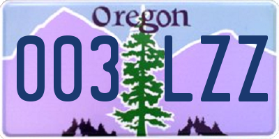OR license plate 003LZZ