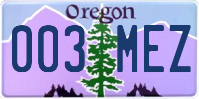 OR license plate 003MEZ