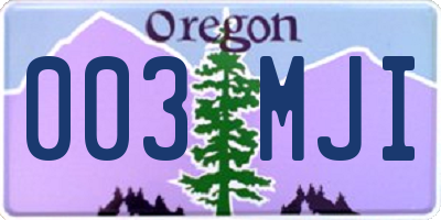 OR license plate 003MJI