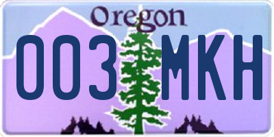 OR license plate 003MKH