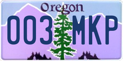 OR license plate 003MKP