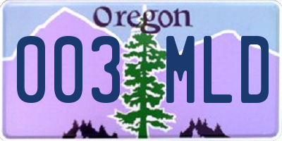 OR license plate 003MLD