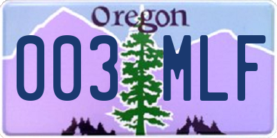 OR license plate 003MLF