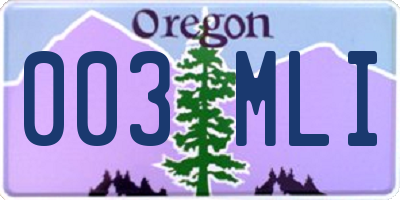 OR license plate 003MLI