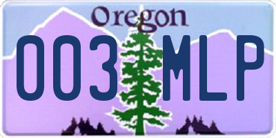 OR license plate 003MLP