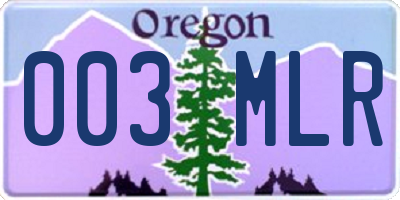 OR license plate 003MLR