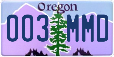 OR license plate 003MMD