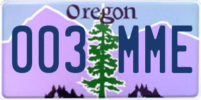 OR license plate 003MME