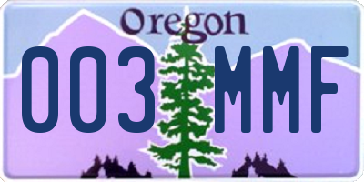 OR license plate 003MMF