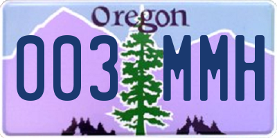 OR license plate 003MMH