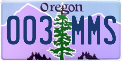 OR license plate 003MMS