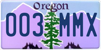 OR license plate 003MMX