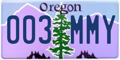 OR license plate 003MMY