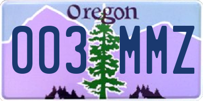 OR license plate 003MMZ