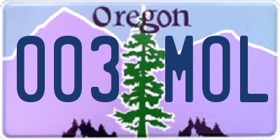 OR license plate 003MOL