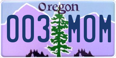 OR license plate 003MOM