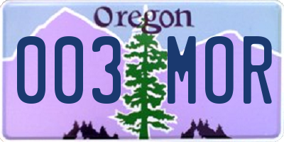 OR license plate 003MOR
