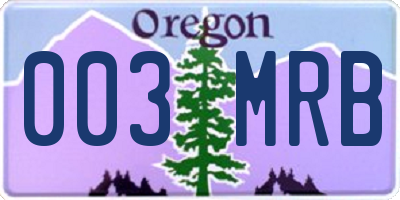 OR license plate 003MRB