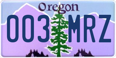 OR license plate 003MRZ