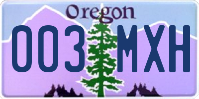 OR license plate 003MXH