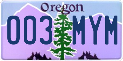 OR license plate 003MYM