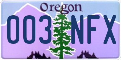 OR license plate 003NFX