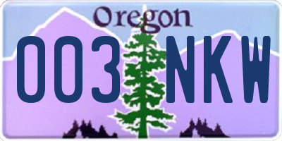 OR license plate 003NKW