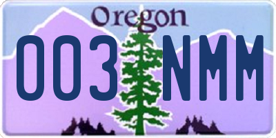 OR license plate 003NMM