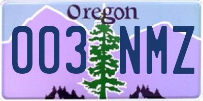 OR license plate 003NMZ