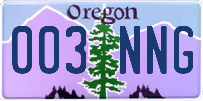 OR license plate 003NNG