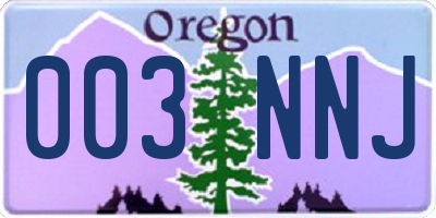 OR license plate 003NNJ