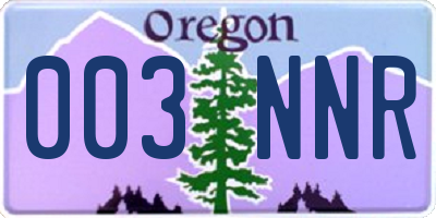 OR license plate 003NNR