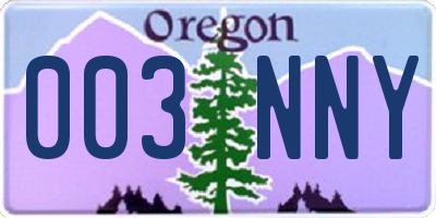 OR license plate 003NNY