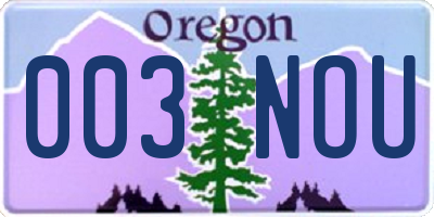 OR license plate 003NOU