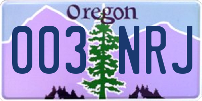 OR license plate 003NRJ