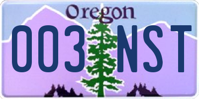 OR license plate 003NST