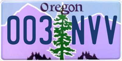 OR license plate 003NVV